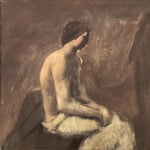 Mario Sironi, Figura femminile seduta di profilo (Il risveglio), 1928, tempera su carta applicata su tela, 33 x 33 cm. Collezione privata