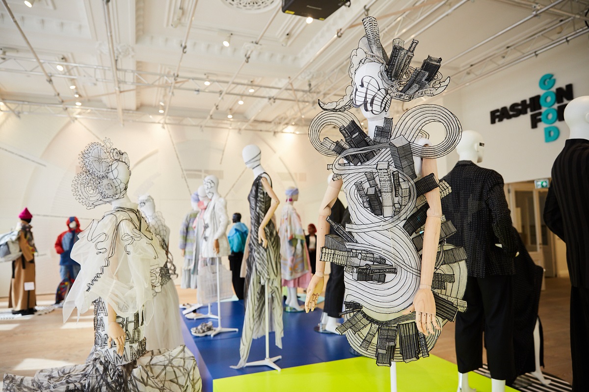 Nitin Bal Chauhan, exhibition view at Fashion for Good Museum, ph. Kyla Elaine