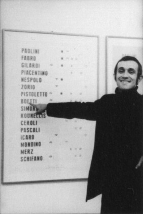 Paolo Mussat Sartor, Manifesto di Alighiero Boetti Galleria Toselli, Milano, 1972, Courtesy Archivio Paolo Mussat Sartor