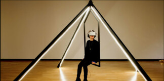 Sara Tirelli, Medusa. A VR Exhibition in Two Acts, installazione al Museo di arte contemporanea di Borås, Svezia, 2019. Per gentile concessione di Sara Tirelli. Foto di L. Årsling