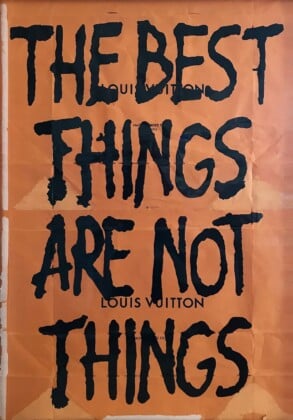 Tings “The Best Things Are Not Things”, smalto su carta (Louis Vuitton shopper), 2020