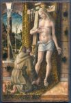 Carlo Crivelli, San Francesco che raccoglie il sangue di Cristo, tempera su tavola, cm 19,6x13,5, Milano, Museo Poldi Pezzoli