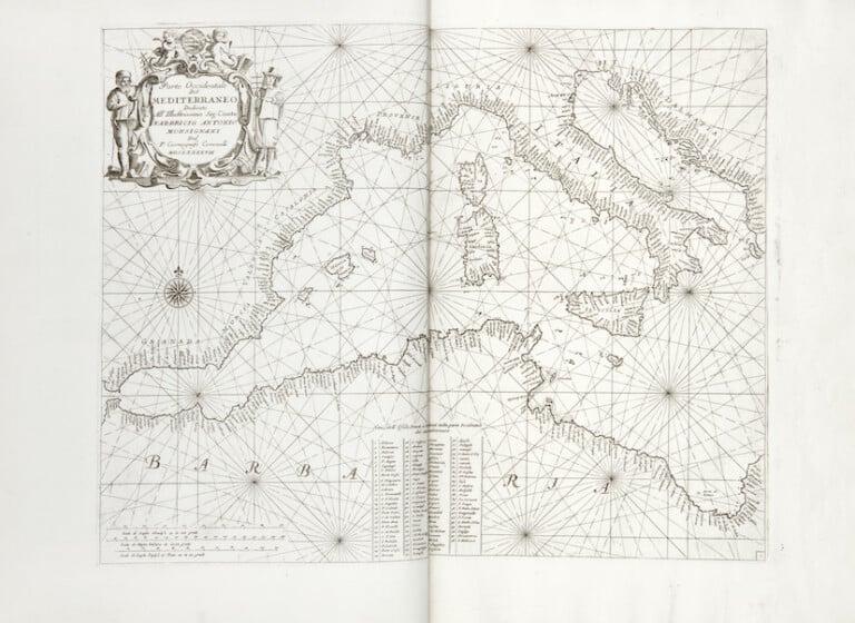 Vincenzo Coronelli, Prima parte dello specchio del mare. Venezia: Vincenzo Coronelli, 1698. Stima: € 10.000 – 15.000. Courtesy Il Ponte Casa d’Aste