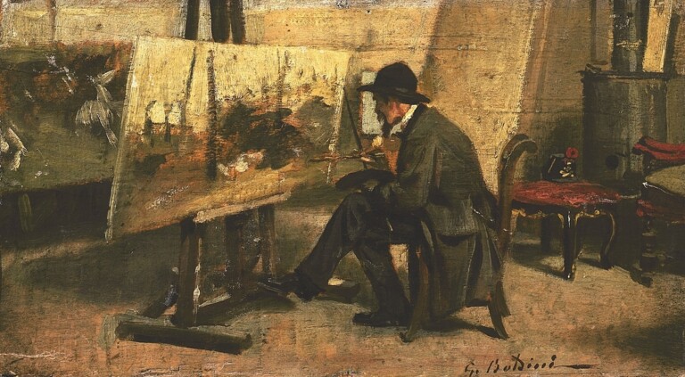 Giovanni Boldini, Ritratto di Fattori nel suo studio, 1866-67, Archivio Patrimonio Artistico Intesa Sanpaolo, ph Paolo Vandrasch, Milano