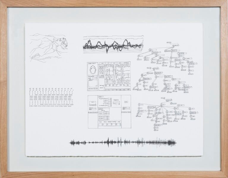 Grafomania, 2022, china su carta, 70 x 100 cm