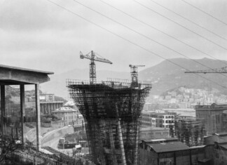 Il viadotto Polcevera (ponte Morandi) in costruzione, Genova, 1963 67. Parma, CSAC, Fondo Publifoto
