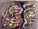 Karel Appel, Composizione, 1967 ca. guazzo su carta, mm 500 x 650. Galleria Internazionale d'arte Moderna, dono dell’artista, 1967