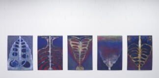 Luisa Rabbia, The Inferno Broken in Nine Pieces, 2022, installation view, Courtesy The Drawing Hall. Photo credits Walter Carrera