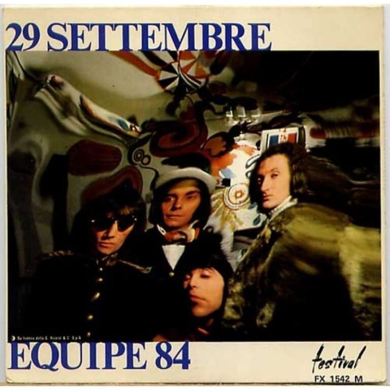 Mario Schifano, copertina del 45 giri della Equipe84 “29 Settembre”, 1967