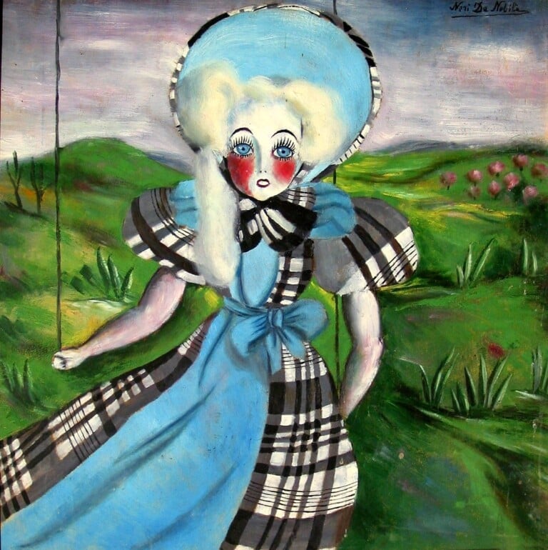 Nori De’ Nobili, Bambola marionetta, s.d., olio su tavola, 50x50 cm. Photo Alfonso Napolitano – Archivio Museo Nori De’ Nobili