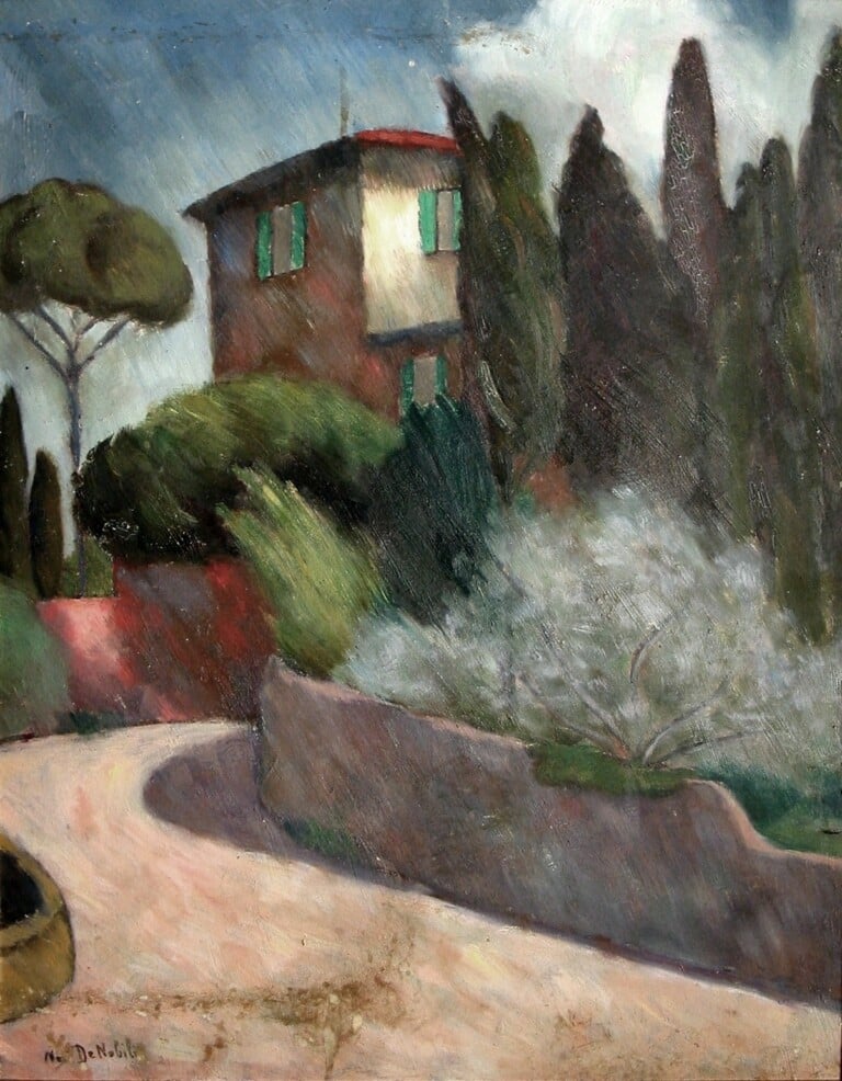 Nori De’ Nobili, Strada di campagna, 1934, olio su cartone, 61x48 cm. Photo Alfonso Napolitano – Archivio Museo Nori De’ Nobili