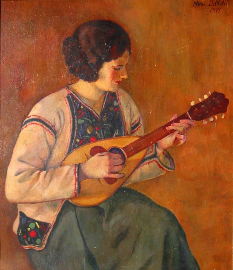 Nori De’ Nobili, Suonatrice di mandolino, 1929, olio su tavola, 77x66 cm. Photo Alfonso Napolitano – Archivio Museo Nori De’ Nobili