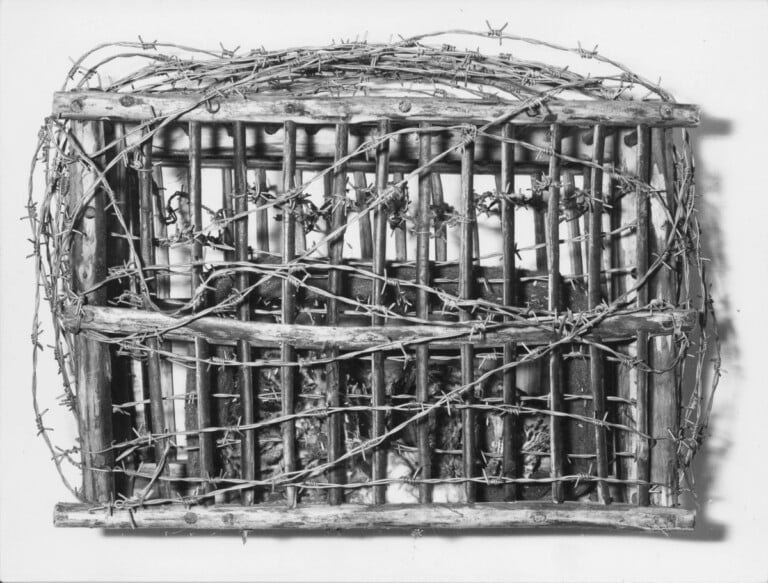 Richard Serra, Zoo Cage III, 1966, dettaglio. Materiali vari. Ph. Galleria La Salita. © 2022 Richard Serra