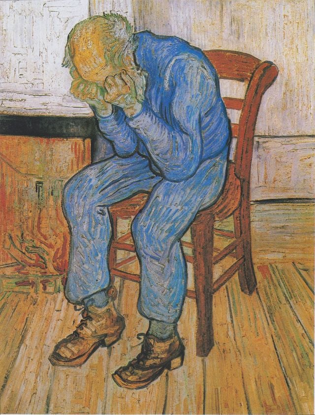 Van Gogh, Sulla soglia dell'eternità (Vecchio che soffre), 1890