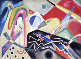 Wassily Kandinsky, Zig zag bianchi, 1922 olio su tela, cm 95 x 125 inv 1686 Ca' Pesaro Galleria Internazionale d'Arte Moderna, acquisto alla Biennale, 1950