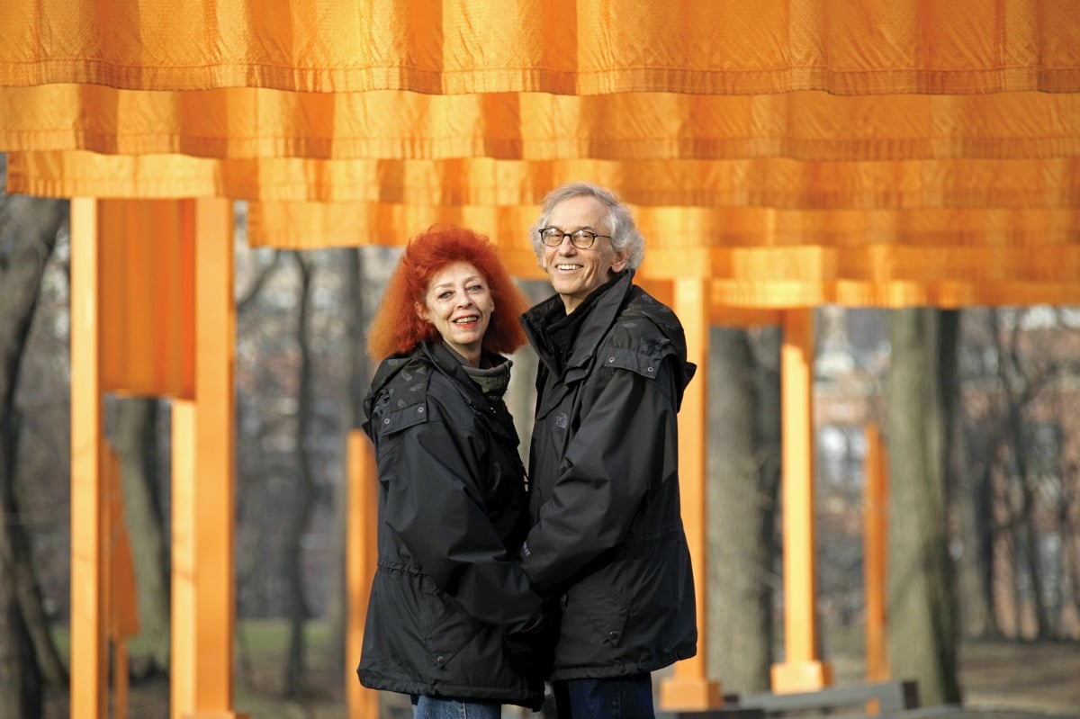 Christo and Jeanne Claude at The Gates New York City 2005 Photo Wolfgang Volz ©Christo and Jeanne Claude Foundation