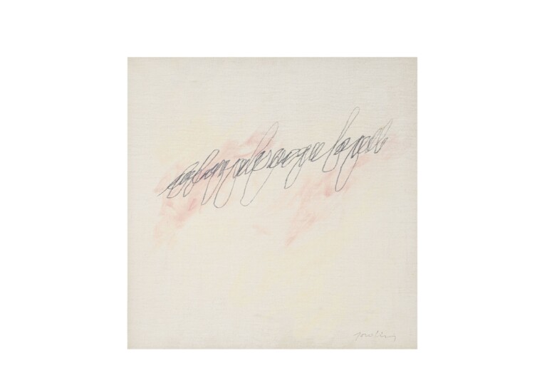 Ettore Sordini, Scrittura su rosa, anno 60, pastello e grafite su carta intelata