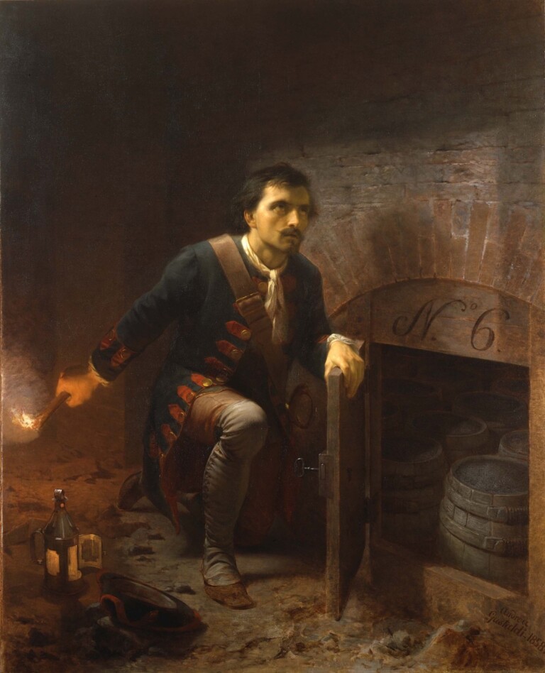 Andrea Gastaldi Pietro Micca nel punto di dar fuoco alla mina volge a Dio e alla Patria i suoi ultimi pensieri, 1858. Photo Gonella 1997