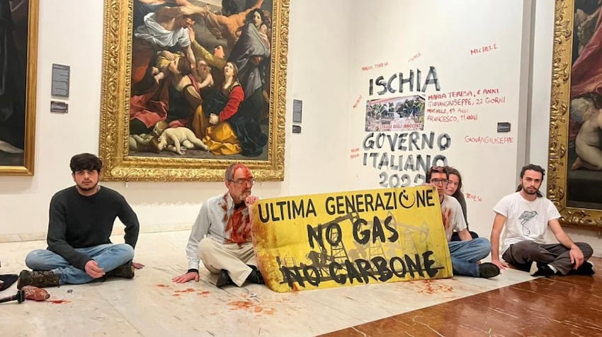 Attivisti di Ultima Generazione alla Pinacoteca di Bologna
