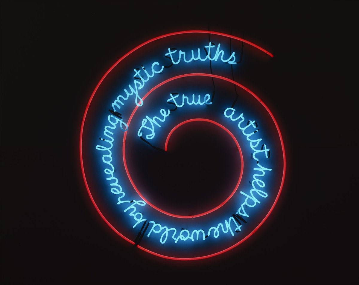 Bruce Nauman, The True Artist Helps the World by Revealing Mystic Truths (Window or Wall Sign), 1967. Kunstmuseum Basel © 2022 Bruce Nauman   SIAE. Courtesy Sperone Westwater, New York