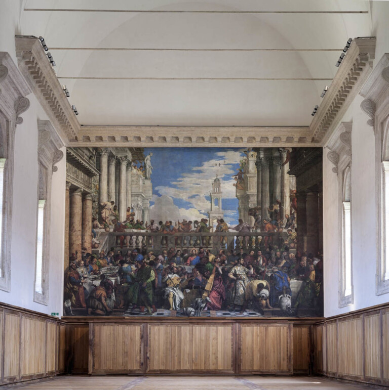 Cenacolo Palladiano, Nozze di Cana, riproduzione dall’opera del Veronese oggi al Louvre