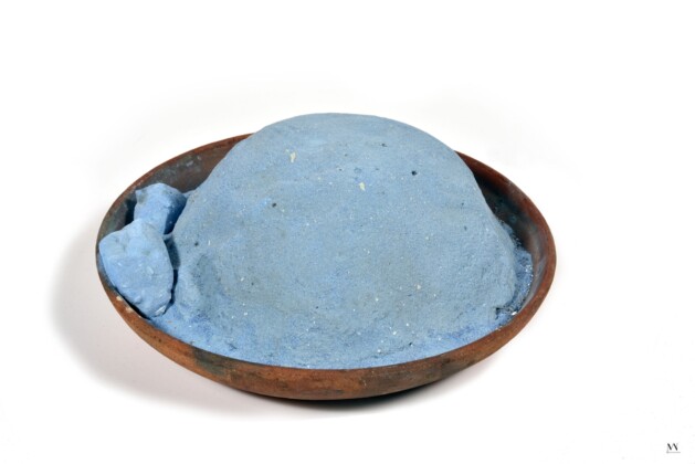 Coppetta con pigmenti azzurri, I secolo d.C., Pompei, pigmenti, MANN, inv. 117338