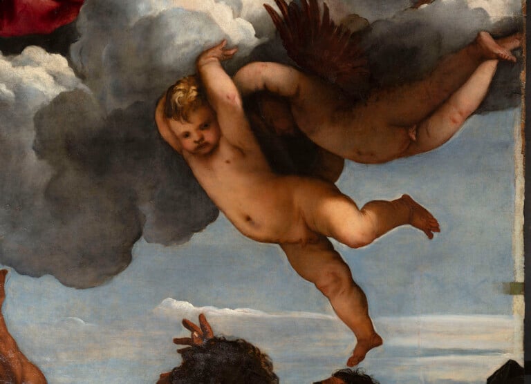 Assunta di Tiziano - I putti in basso a destra al termine del restauro