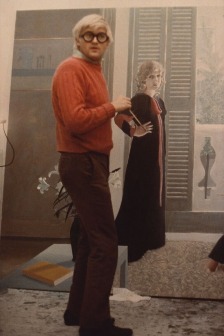 David Hockney painting Mr and Mrs Clark and Percy, 1971. Courtesy photo by Peter Schlesinger