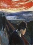Edvard Munch, Humeur malade au coucher de soleil. Désespoir, 1892, Huile sur toile, 103 x 98 cm, Stockholm, Thielska Galleriet. Photo © Thielska Galleriet, Tord Lund