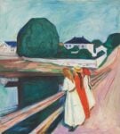 Edvard Munch Jeunes filles sur le pont 1927 100.5 × 90 cm Oslo Norvege Munchmuseet. ©Munch Museet. Photo CC BY 4.0 Vita, amore e morte nella mostra di Edvard Munch a Parigi