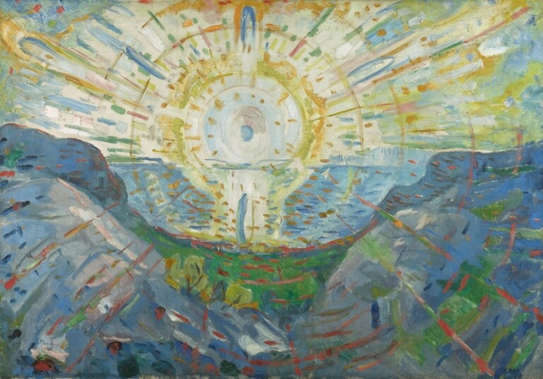 Edvard Munch, Le soleil, 1912, Huile sur toile, 123 × 176.5 cm, Oslo, Norvège, Munchmuseet. © Munch Musee. Photo CC BY 4.0