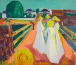 Edvard Munch, Les Dames sur le pont, 1934-1940, Huile sur toile, 110 × 129 cm, Non signe Oslo, Munchmuseet. © Munchmuseet. Photo CC BY-NC-SA 4.0