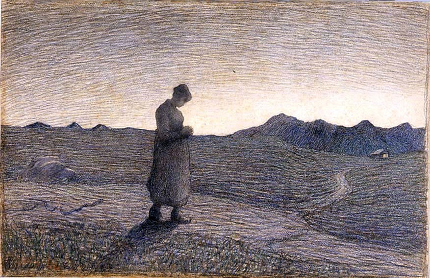 Giovanni Segantini, Ave Maria sui monti. Disegno su carta, Collezione privata, courtesy Quadreria dell'800 Milano