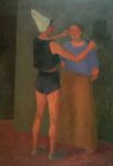 Giuseppe Capogrossi, Dietro le quinte (recto), 1938 ca., olio su tela. Galleria Nazionale, Roma