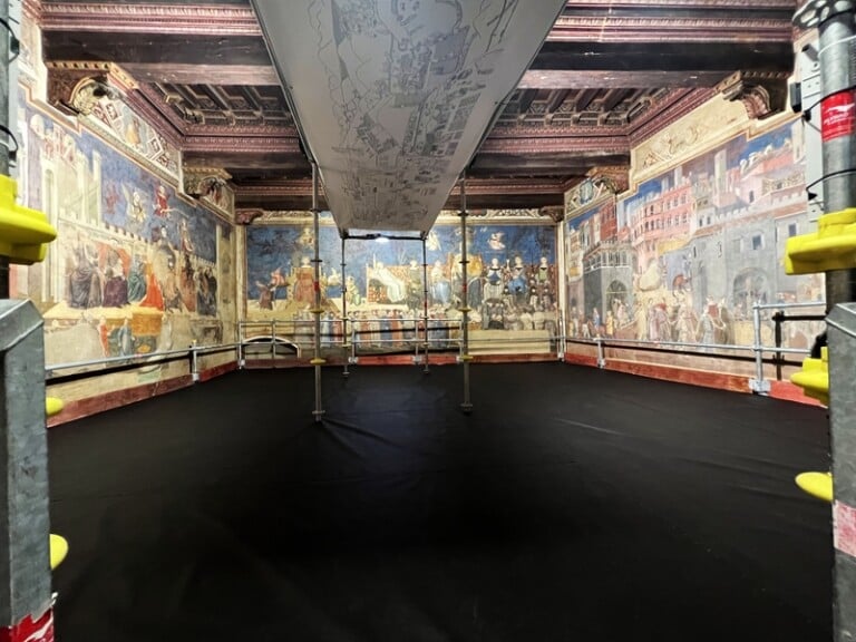 Il cantiere di restauro della Sala del Buongoverno © Comune di Siena