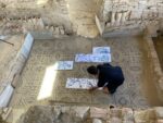 In ruins residency 2022. Gianmarco Porru installing Six towels and a playlist for an orgy. Villa Romana Palazzi di Casignana. Photo courtesy In ruins