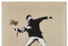 Banksy, Love is in the air (2006). Courtesy of Sotheby's