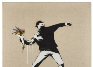 Banksy, Love is in the air (2006). Courtesy of Sotheby's