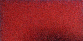 Luca Macauda, Untitled (rosso cerchi), 2022, 120x190 cm