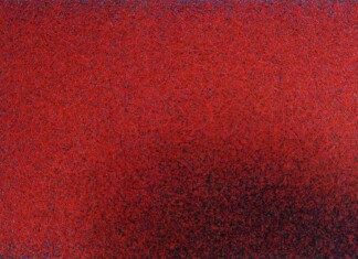 Luca Macauda, Untitled (rosso cerchi), 2022, 120x190 cm