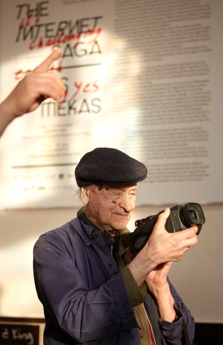 Portrait of Jonas Mekas on the occasion of the opening of his exhibition "The Internet Saga", Venice, 2015, ph. Giulio Favotto