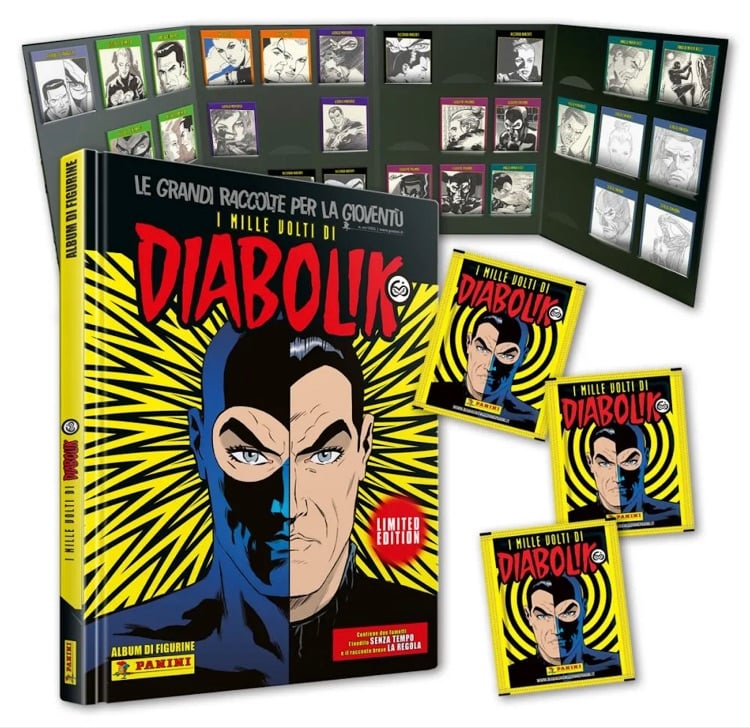 L'album di figurine I mille volti di Diabolik edito da Panini