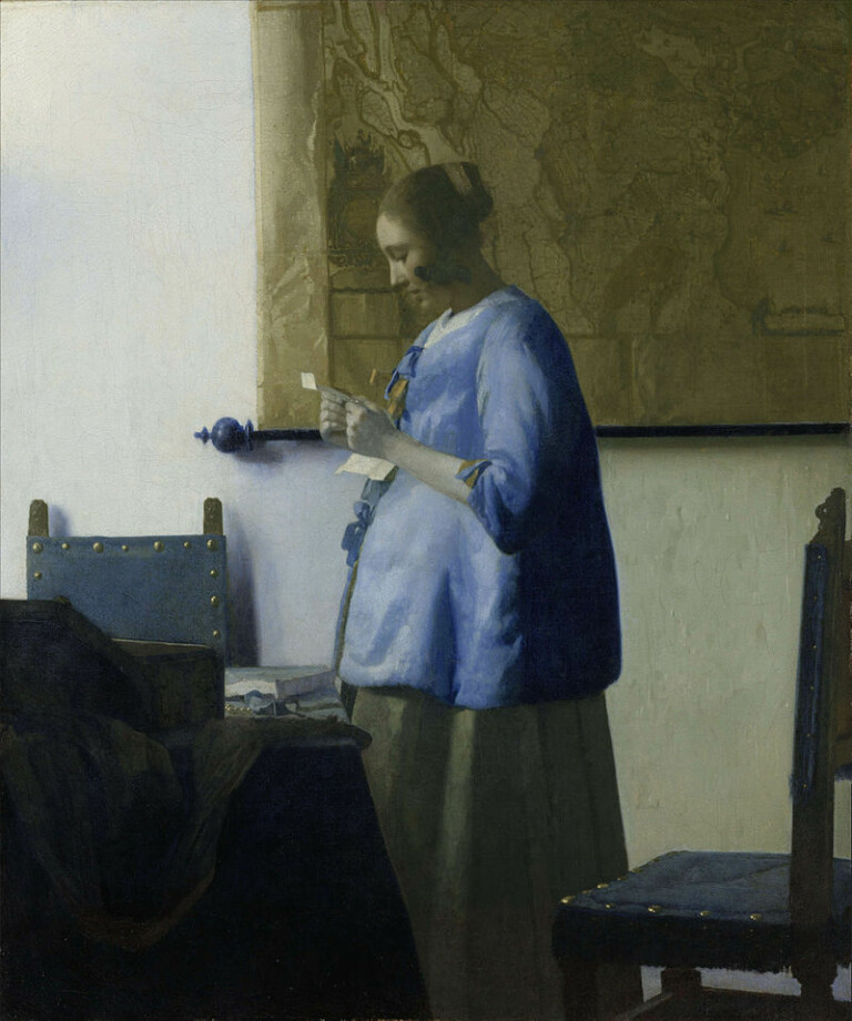 Jan Vermeer, Donna in azzurro che legge una lettera 1663, Amsterdam, Rijksmuseum