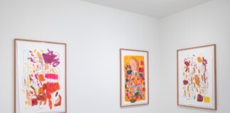 André Butzer, Xylon_Acquerelli, pitture, libri e poesie, Installation view at Giò Marconi, Milan. Courtesy l’artista e Giò Marconi. Photo Fabio Mantegna