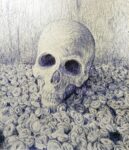 Antonio Riello, Tortellino Vanitas, biro blu su carta, 120x100 cm, 2021