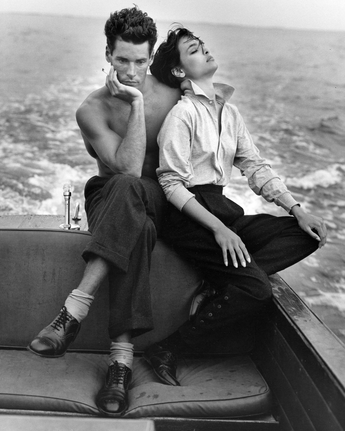 Bruce and Talisa on My Chris Craft, Bellport, 1982_ © Bruce Weber, courtesy of FaheyKlein Gallery, Los Angeles