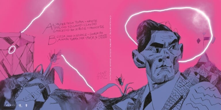 Canzonette, tributo a Pier Paolo Pasolini, copertina del vinile disegnata da Martoz, Bomba Dischi, 2022