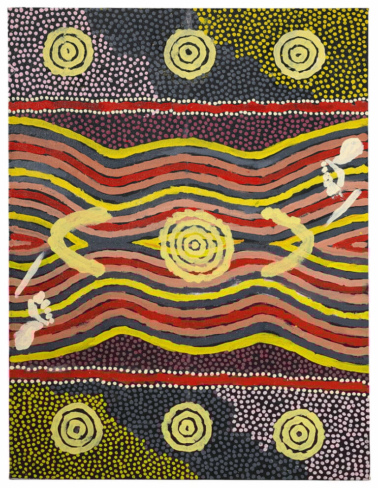 Clifford Possum Tjapaltjarri, Rêve de femme, 1999. Courtesy of Christie's