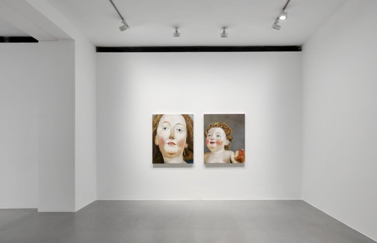 Karin Kneffel, Face of a Woman, Head of a Child, installation view at Gagosian, Roma, 2022