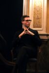Jean Le Guyader durante l'incontro a Cittadellarte